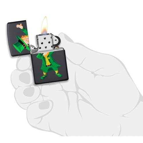 321 ZIPPO Зажигалка ZIPPO Dabbing Leprechaun с покрытием Black Matte фото 5