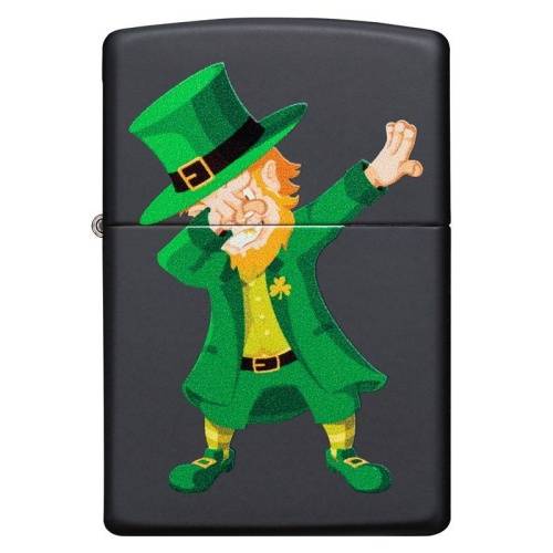 321 ZIPPO Зажигалка ZIPPO Dabbing Leprechaun с покрытием Black Matte фото 2