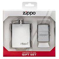  подарочный набор ZIPPO: фляжка 89 мл и зажигалка