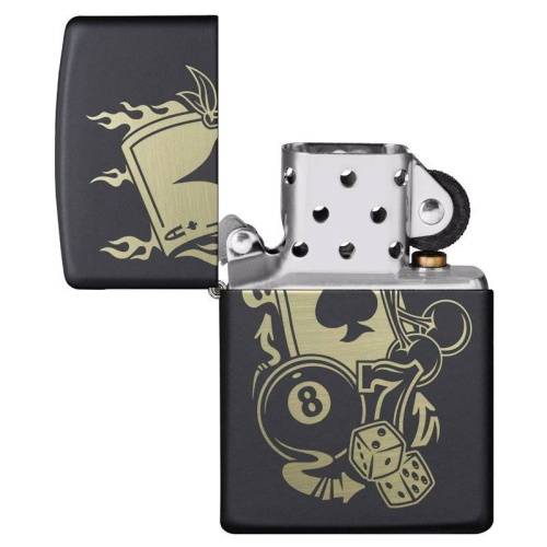 321 ZIPPO Зажигалка ZIPPO Gambling Design с покрытием Black Matte фото 5