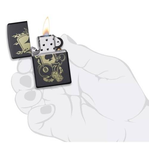 321 ZIPPO Зажигалка ZIPPO Gambling Design с покрытием Black Matte фото 4