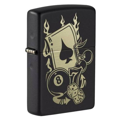 321 ZIPPO Зажигалка ZIPPO Gambling Design с покрытием Black Matte