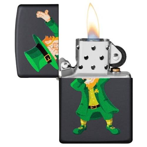 321 ZIPPO Зажигалка ZIPPO Dabbing Leprechaun с покрытием Black Matte фото 3