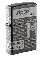  зажигалка ZIPPO Classic Newsprint Design с покрытием Black Ice®