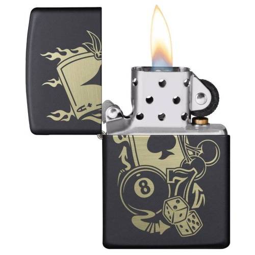 321 ZIPPO Зажигалка ZIPPO Gambling Design с покрытием Black Matte фото 2