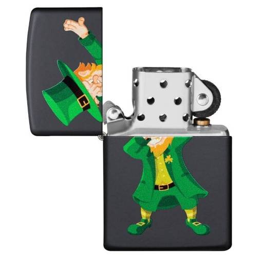 321 ZIPPO Зажигалка ZIPPO Dabbing Leprechaun с покрытием Black Matte фото 4